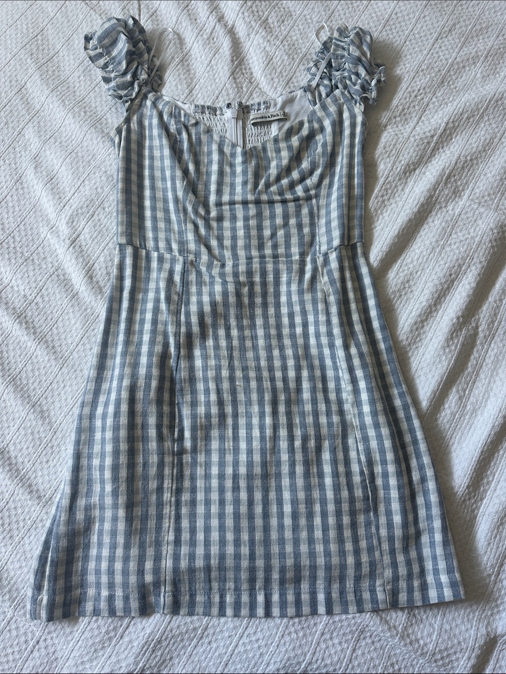Blue and White Gingham Abercrombie linen blend dress